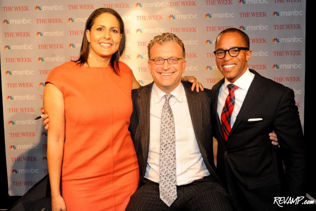 MSNBC's Karen Finney and The Washington Post's Jonathan Capehart surround Dylan Ratigan.